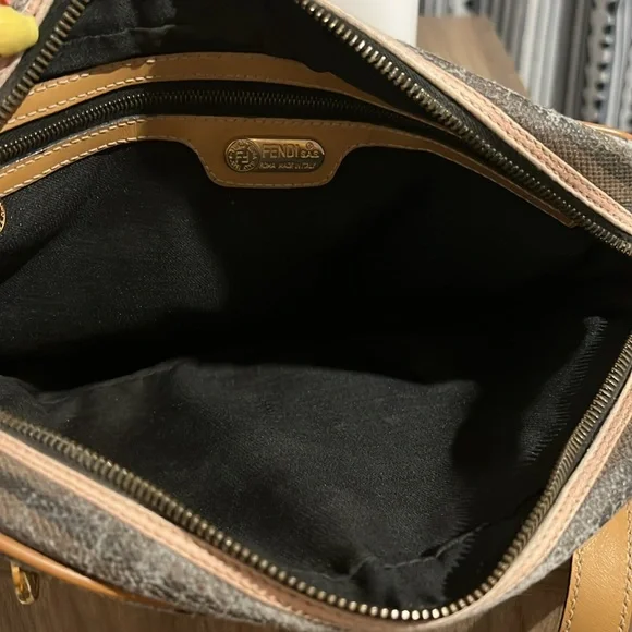 Vintage FENDI Pequin Stripe Canvas Crossbody Shoulder Bag! AUTHENTIC LUXURY - Picture 12 of 17